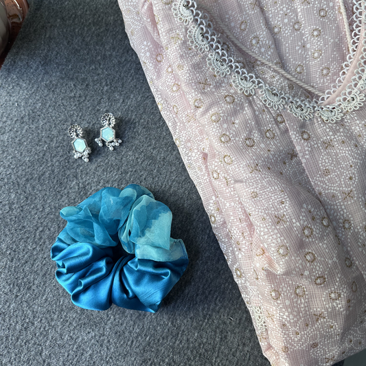 Blue Sheer Satin